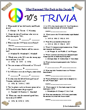 70s Trivia Covers A Very Busy And Fun Decade Were You There