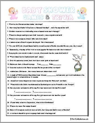 Questions Game Baby Shower Quiz Rustic Baby Shower Trivia Game 