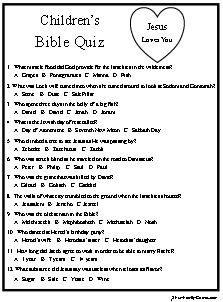 Childrens Bible Quiz Food For Those Growing Minds