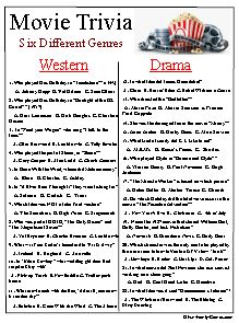 Movie Trivia Six Different Categories
