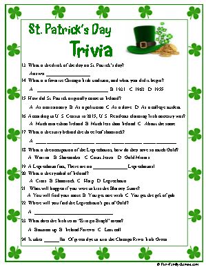 St. Patrick's Day Quiz