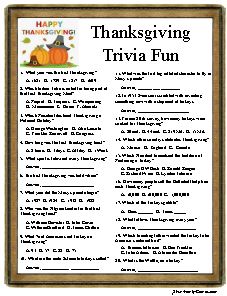 Thanksgiving trivia fun for the whole family.