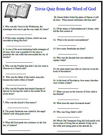 Bible Questions For Adults 98